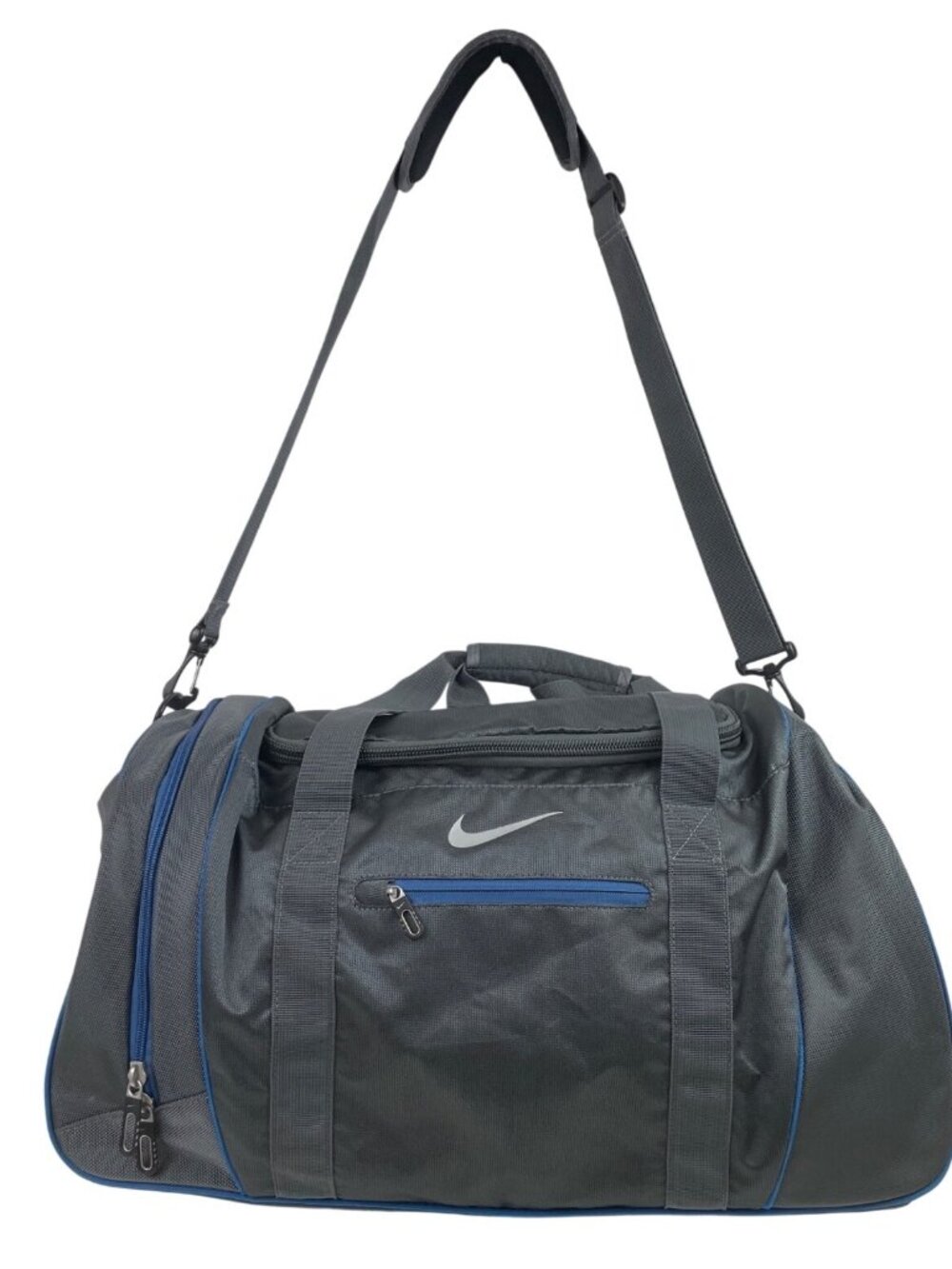 Nike Duffle Bag Gray & Blue Pepsico Away From Home Logo Adjustable Strap PEPSI